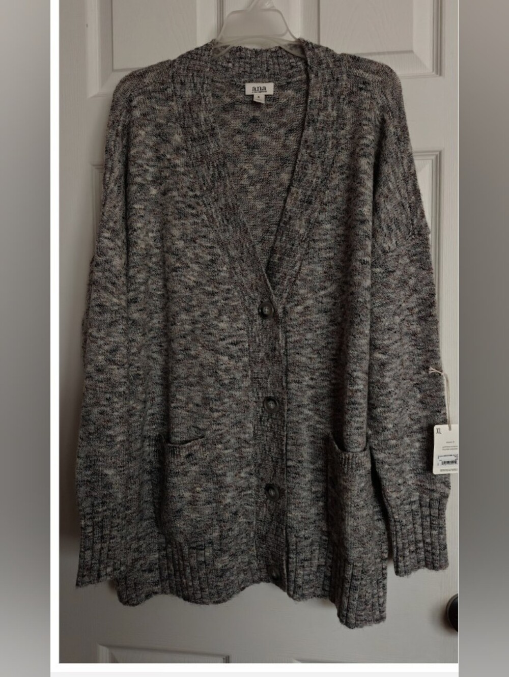 a.n.a. Marled Gray Button-Front Cardigan